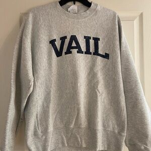 Champion Gray Sweatshirt with Navy Lettering